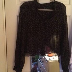 Sheer floral blouse
